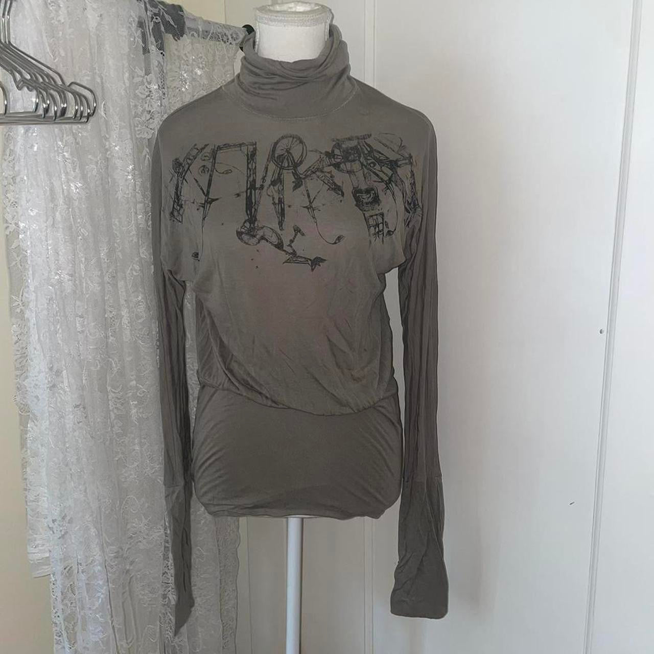 Diesel army green graphic turtleneck long sleeve