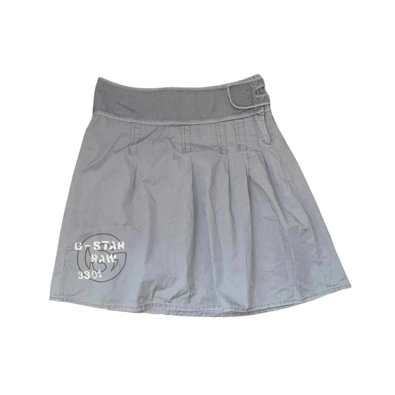 G-Star gray graphic pleated midi skirt
