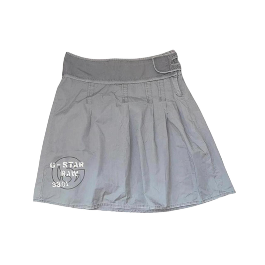 G-Star gray graphic pleated midi skirt