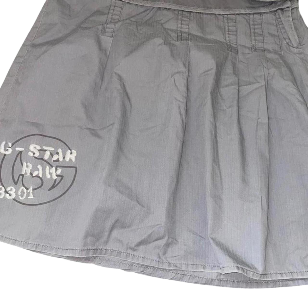 G-Star gray graphic pleated midi skirt