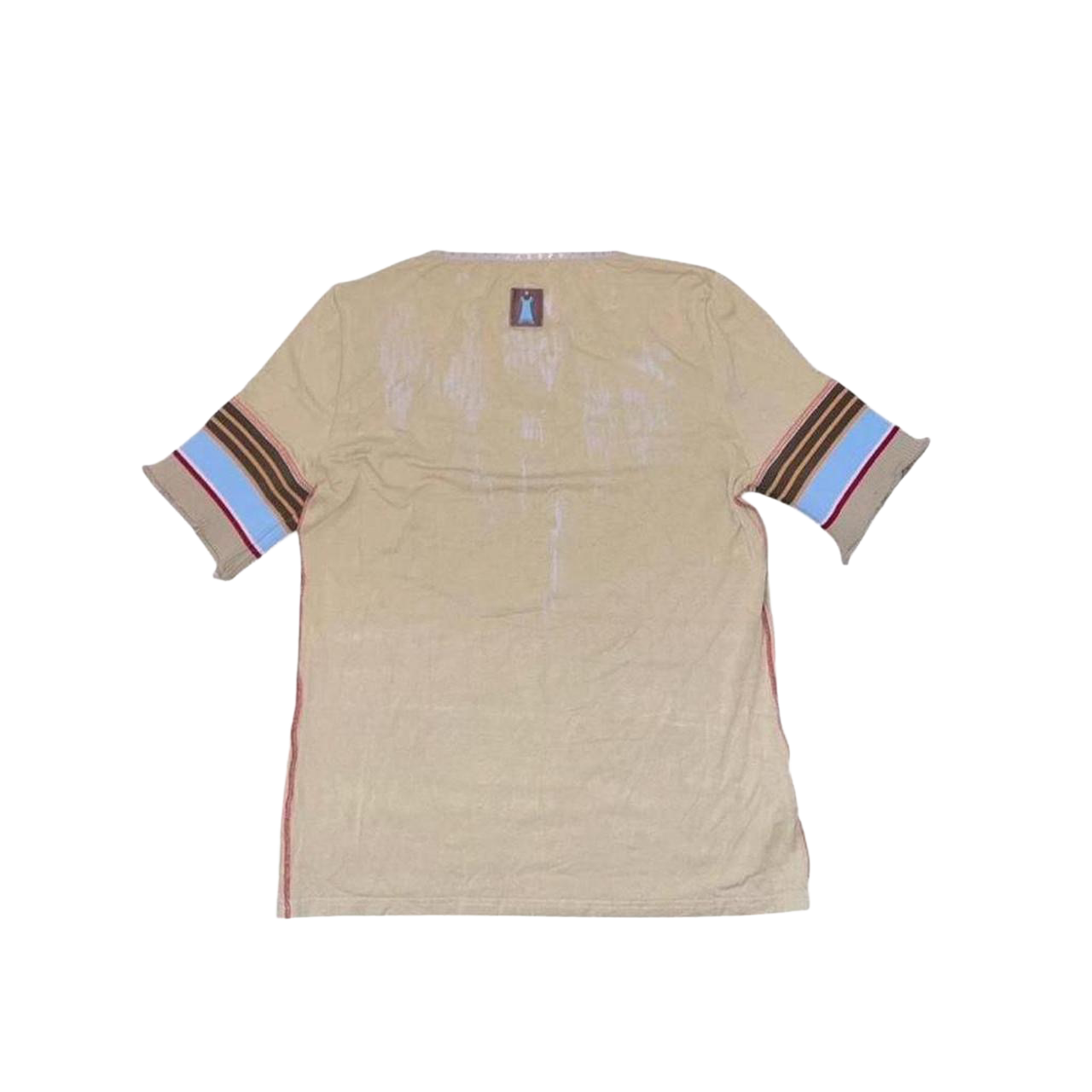 Cop. Copine tan graphic stripe top