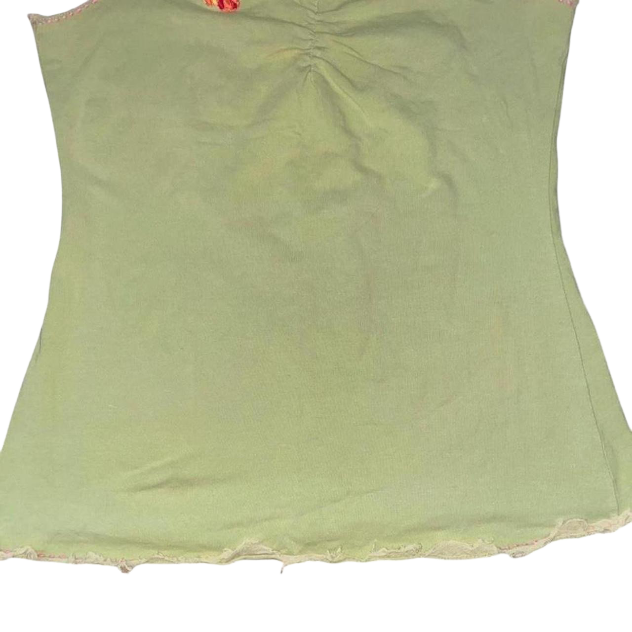 Miss Sixty lime green floral embroidered tank