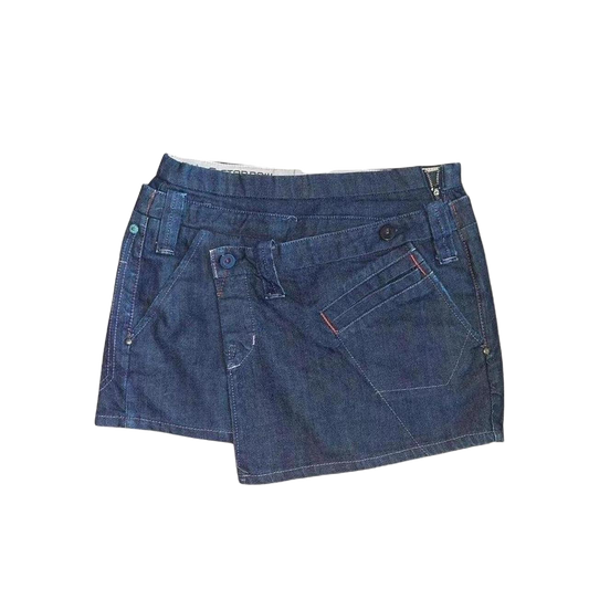 G-Star dark wash wrap mini skirt