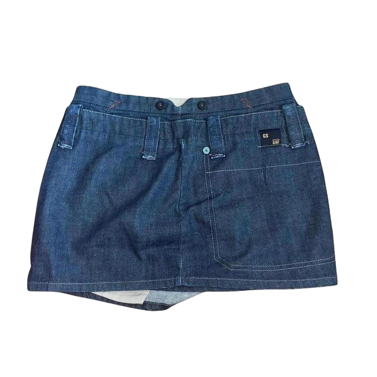 G-Star dark wash wrap mini skirt