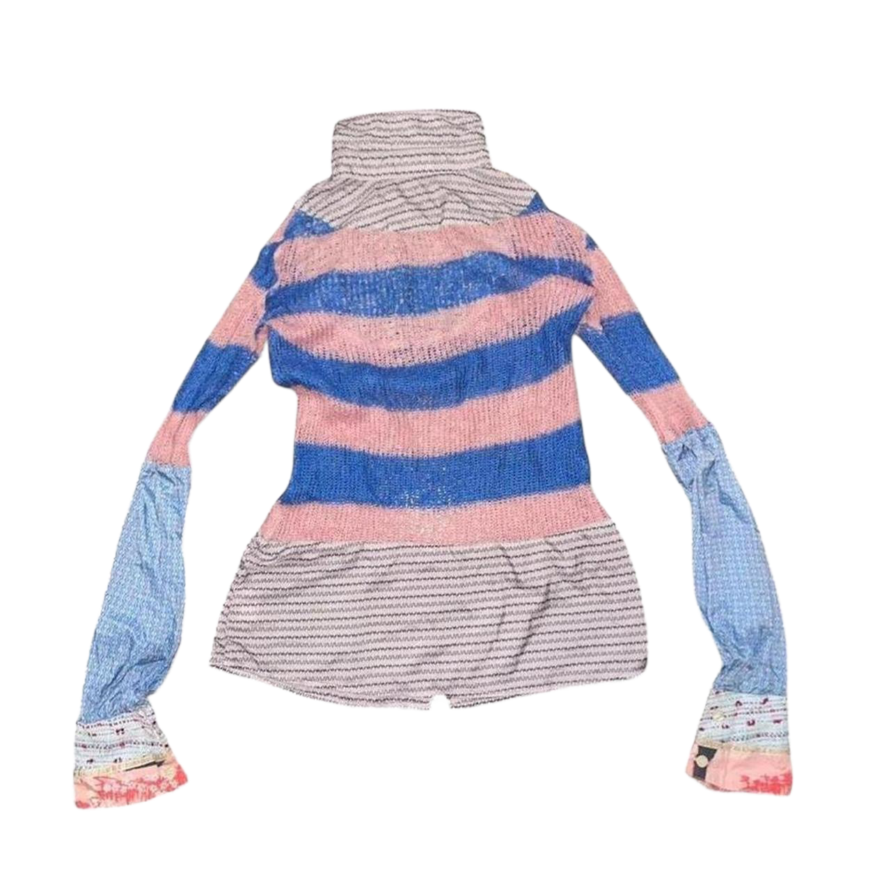 Custo Barcelona sheer stripe knit button up long sleeve