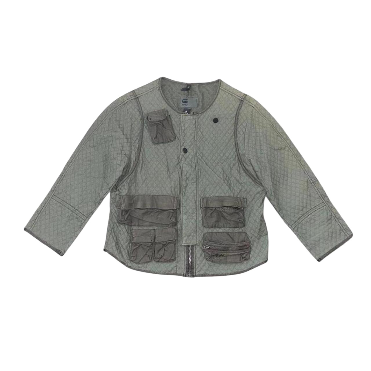 G-Star army green quilted cargo jacket