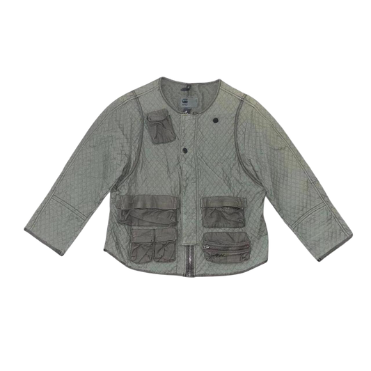 G-Star army green quilted cargo jacket