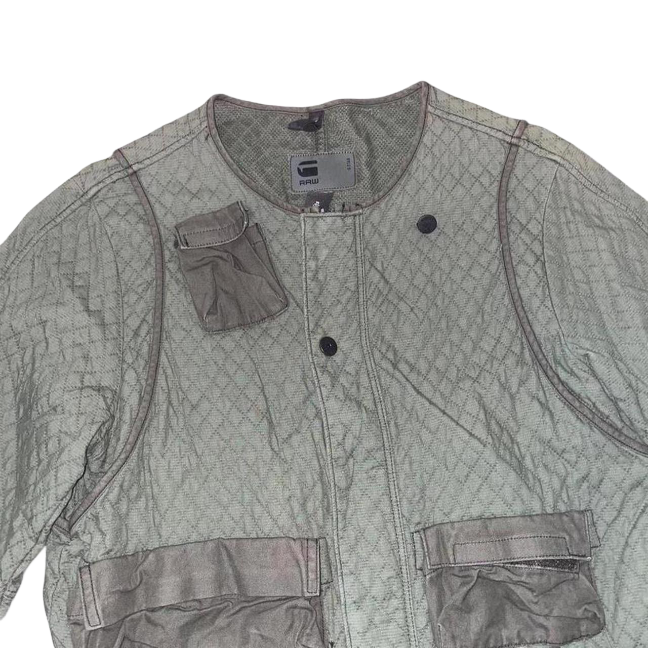 G-Star army green quilted cargo jacket