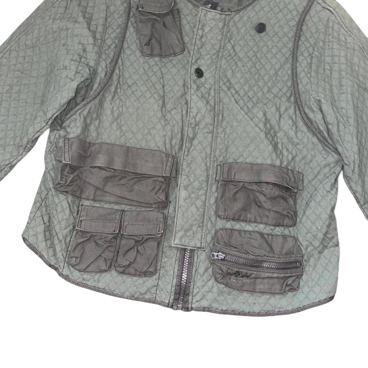 G-Star army green quilted cargo jacket