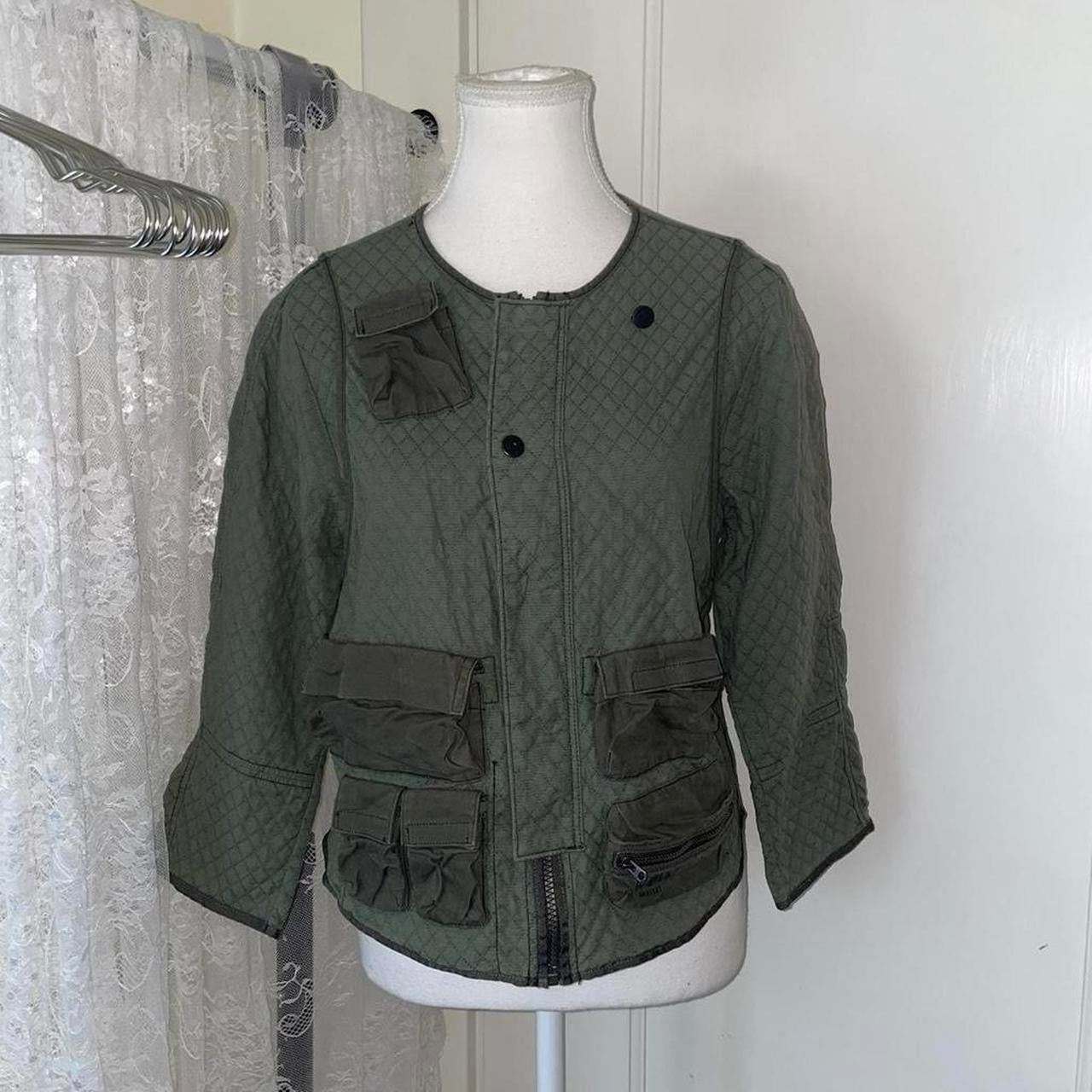 G-Star army green quilted cargo jacket