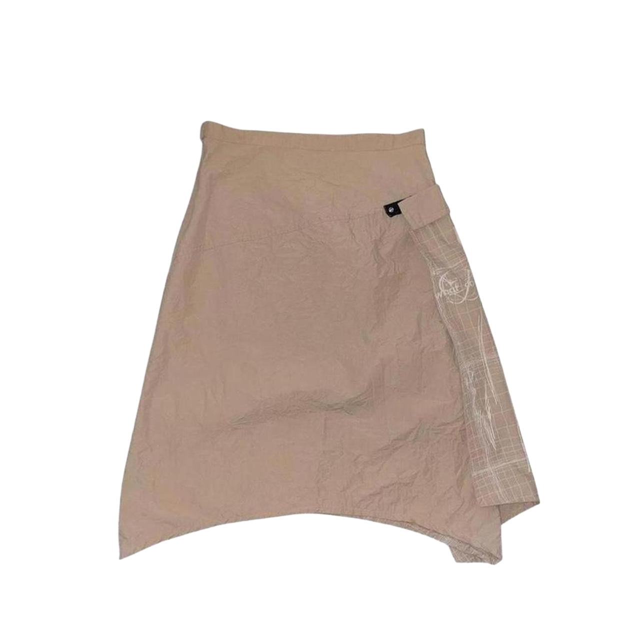 2026 (cop. copine sister brand) tan asymmetric graphic midi skirt