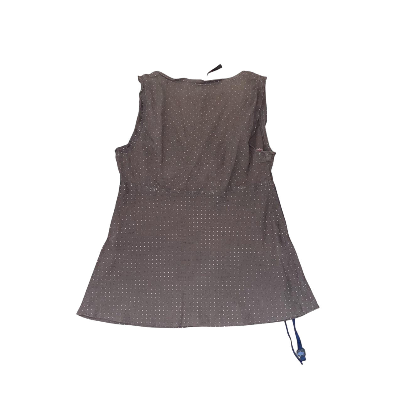 Cop. Copine semi-sheer brown polka dot floral top | early-2000s