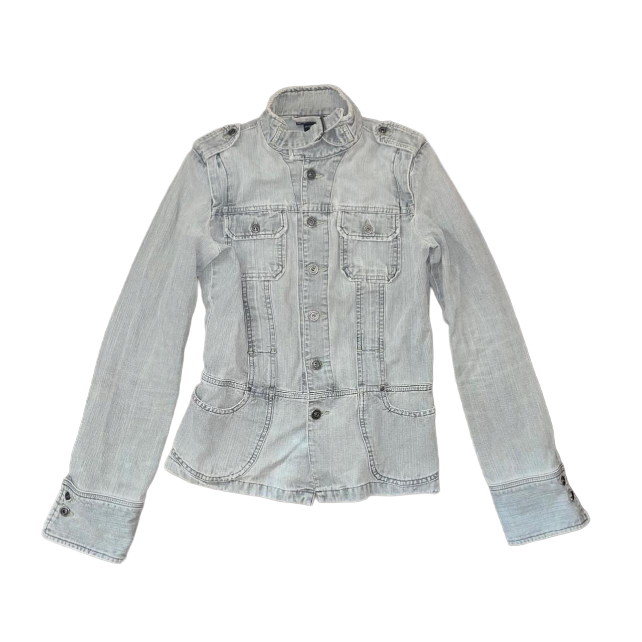 Diesel gray denim fitted utility jacket