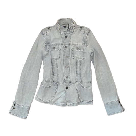 Diesel gray denim fitted utility jacket