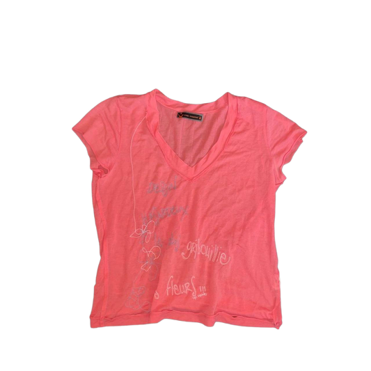 Cop. Copine sheer pink graphic top