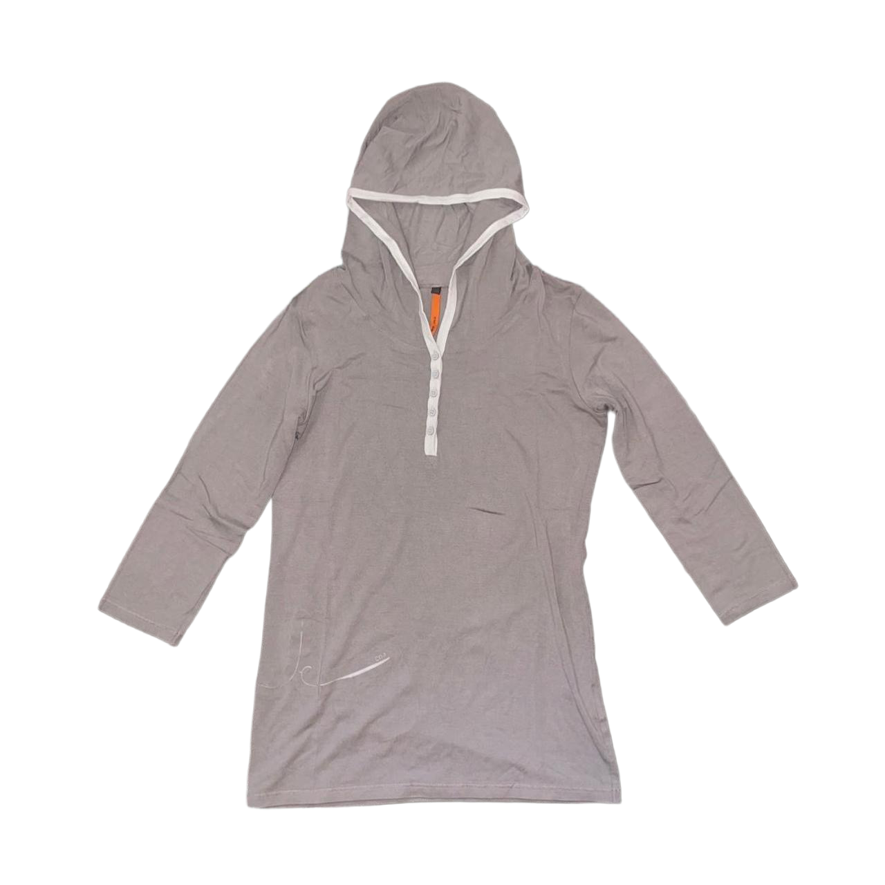 Cop. Copine gray hooded long sleeve with button detailing
