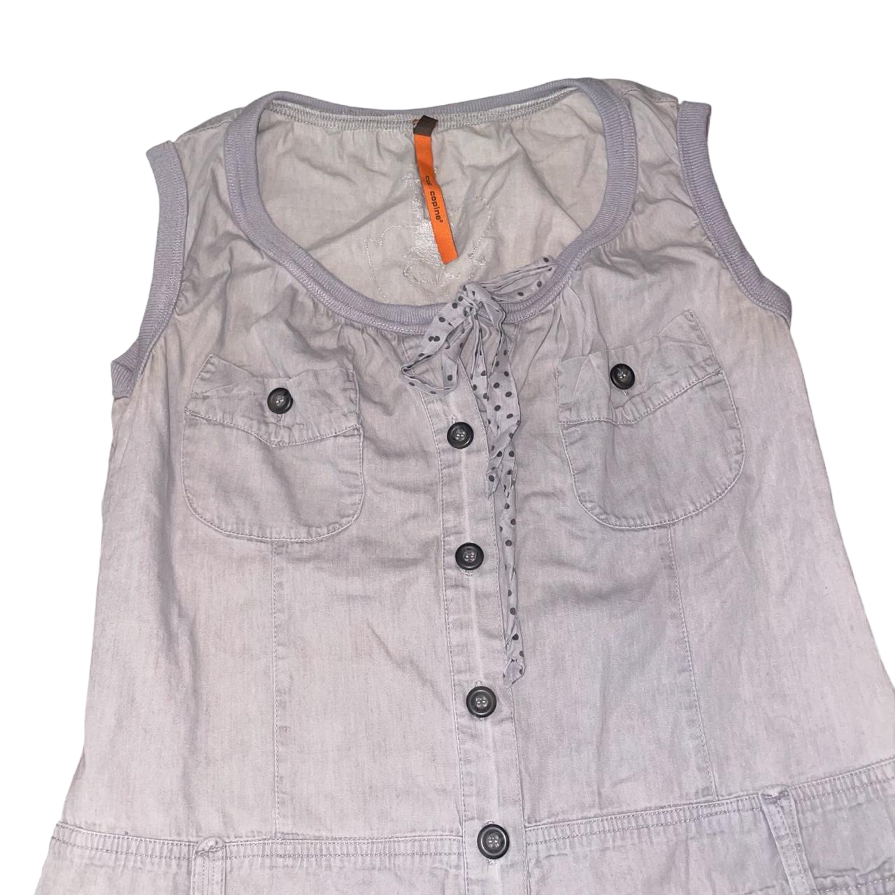 Cop. Copine gray utility dress with cinched hem | late-2000s