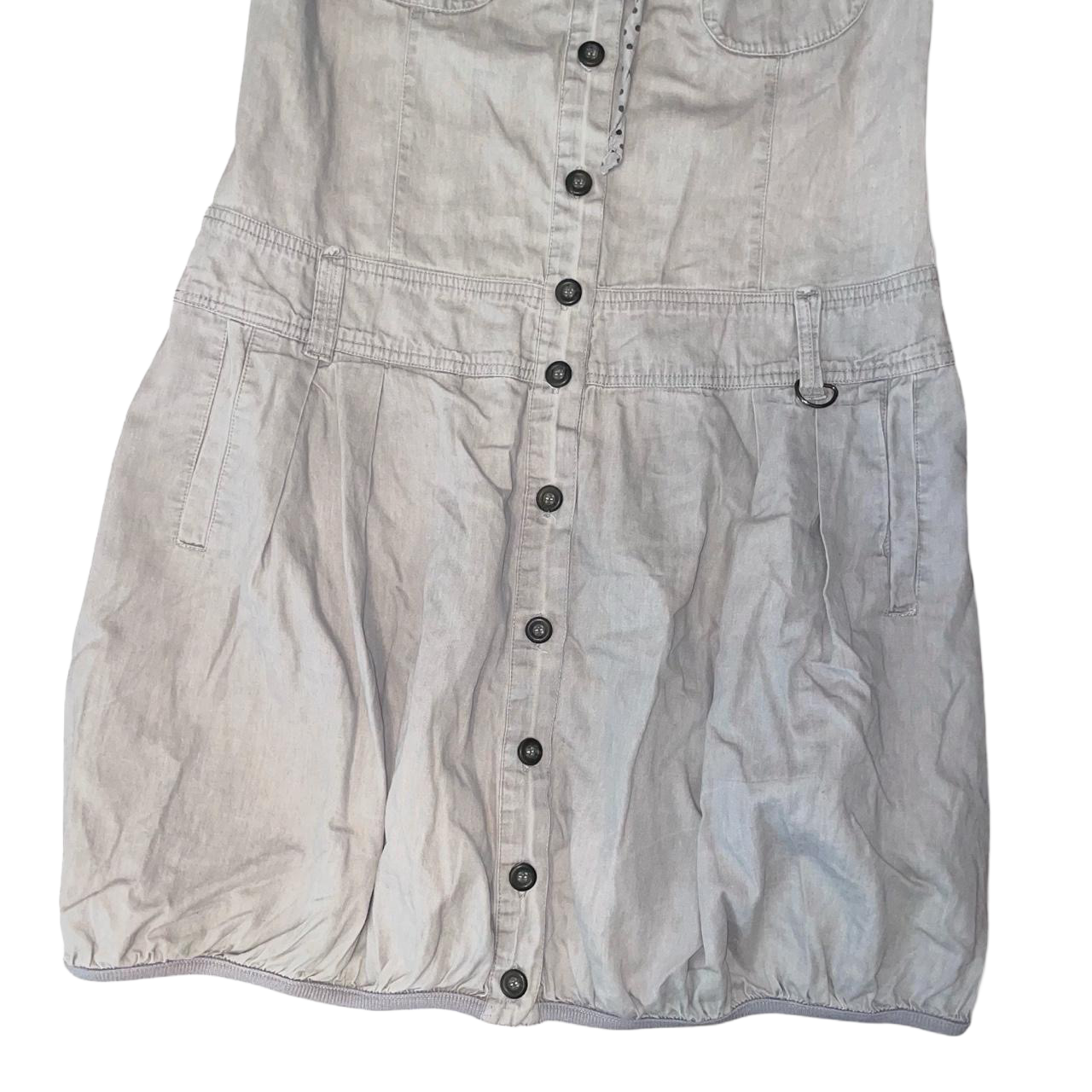 Cop. Copine gray utility dress with cinched hem | late-2000s
