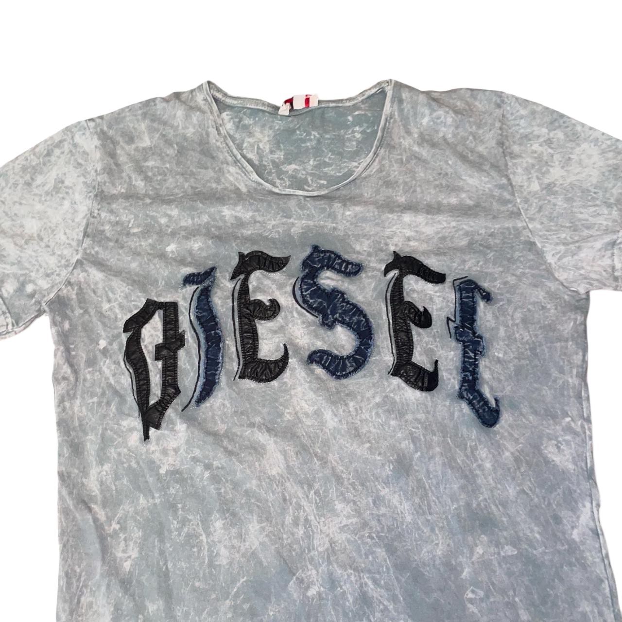Diesel gray acid wash faded logo graphic tee | mid-2000s