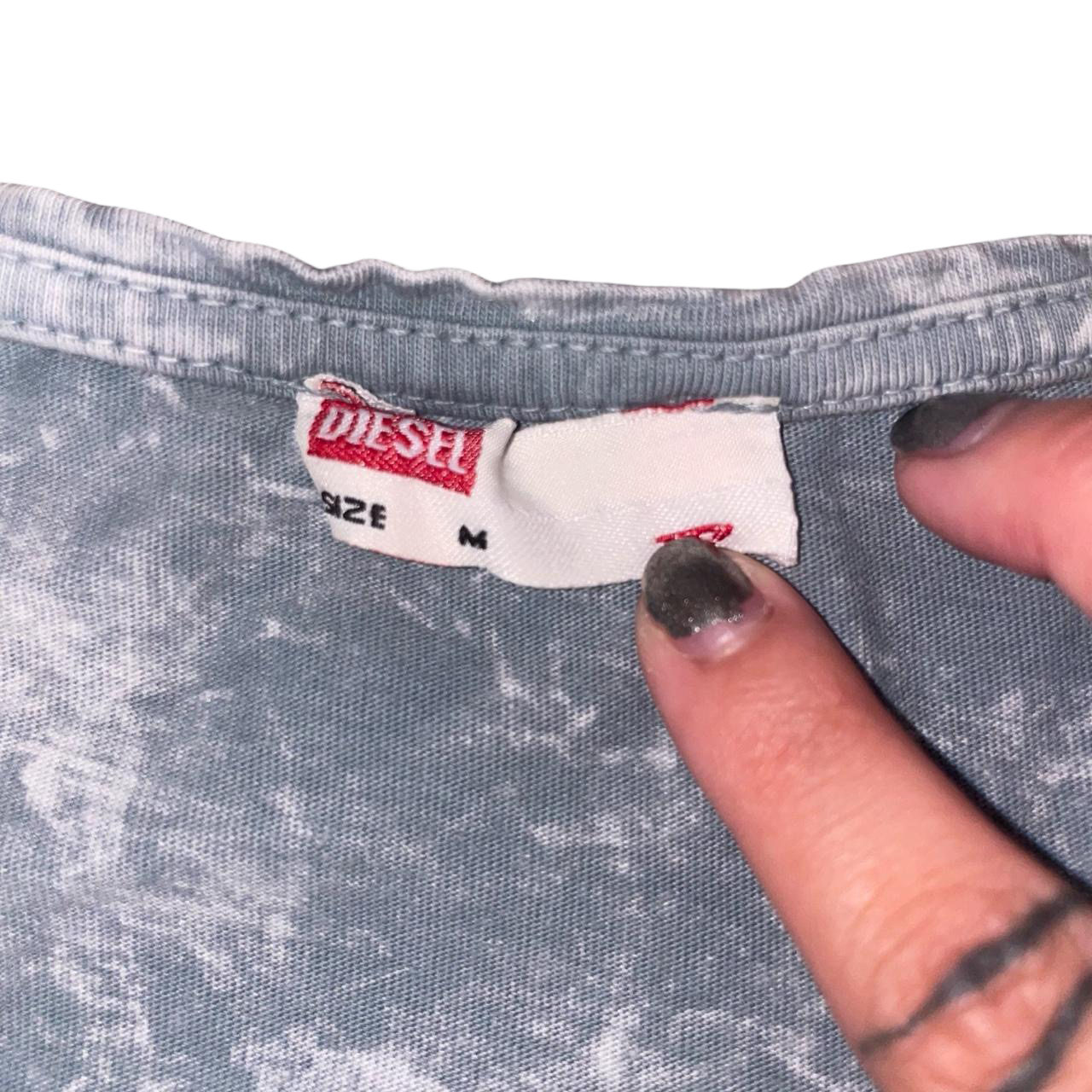Diesel gray acid wash faded logo graphic tee | mid-2000s