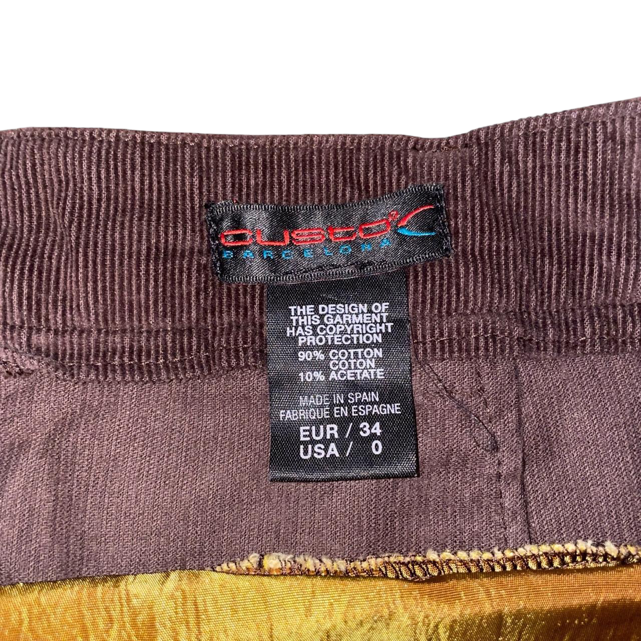 Custo Barcelona brown corduroy patchwork midi skirt | fall/winter ‘02
