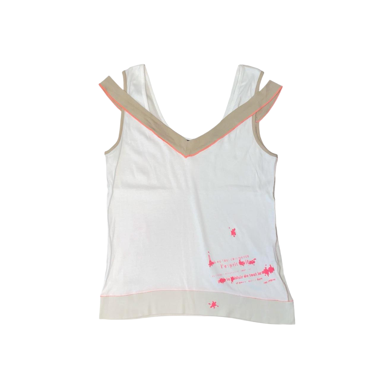 Cop. Copine white graphic cut out tank top | mid-2000s