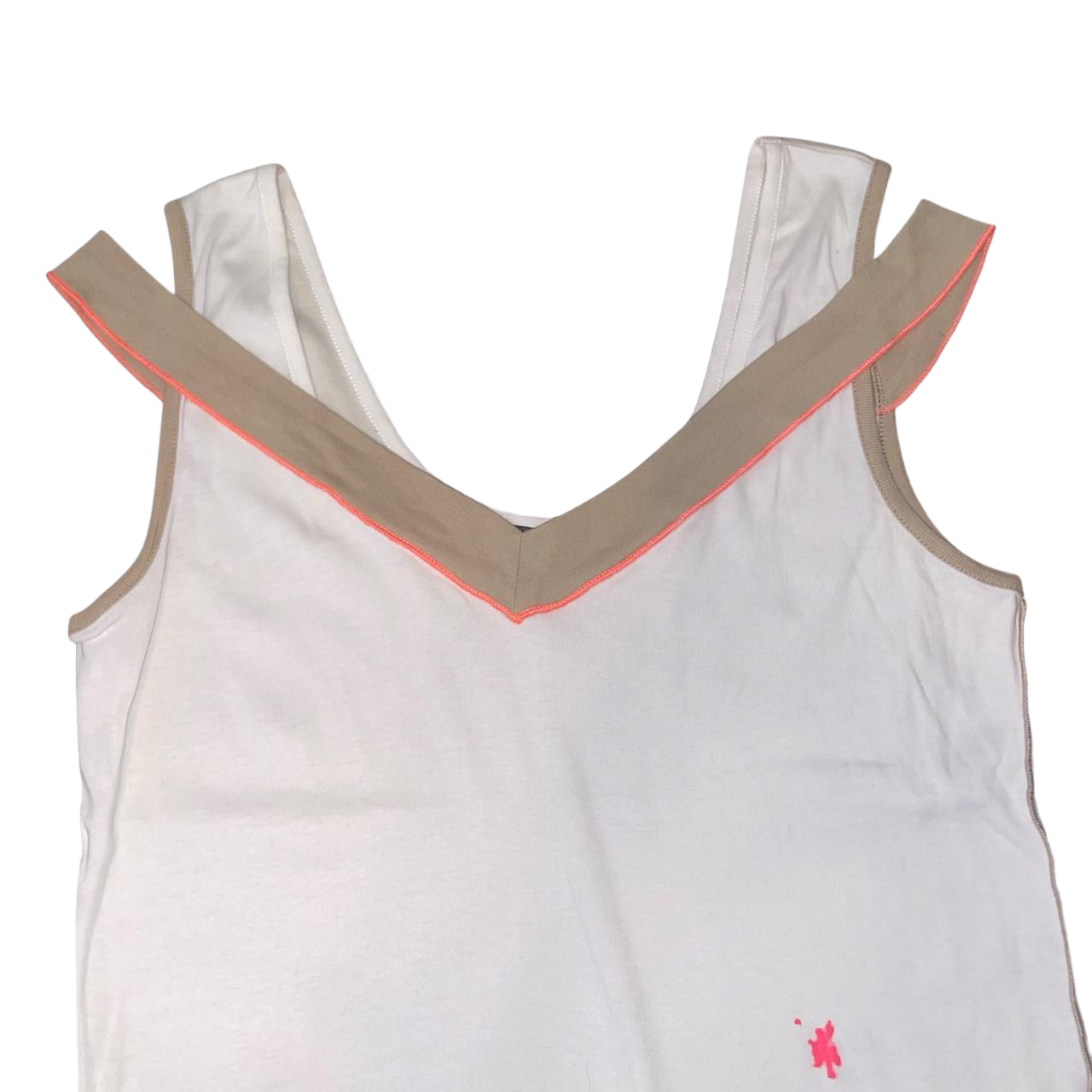 Cop. Copine white graphic cut out tank top | mid-2000s