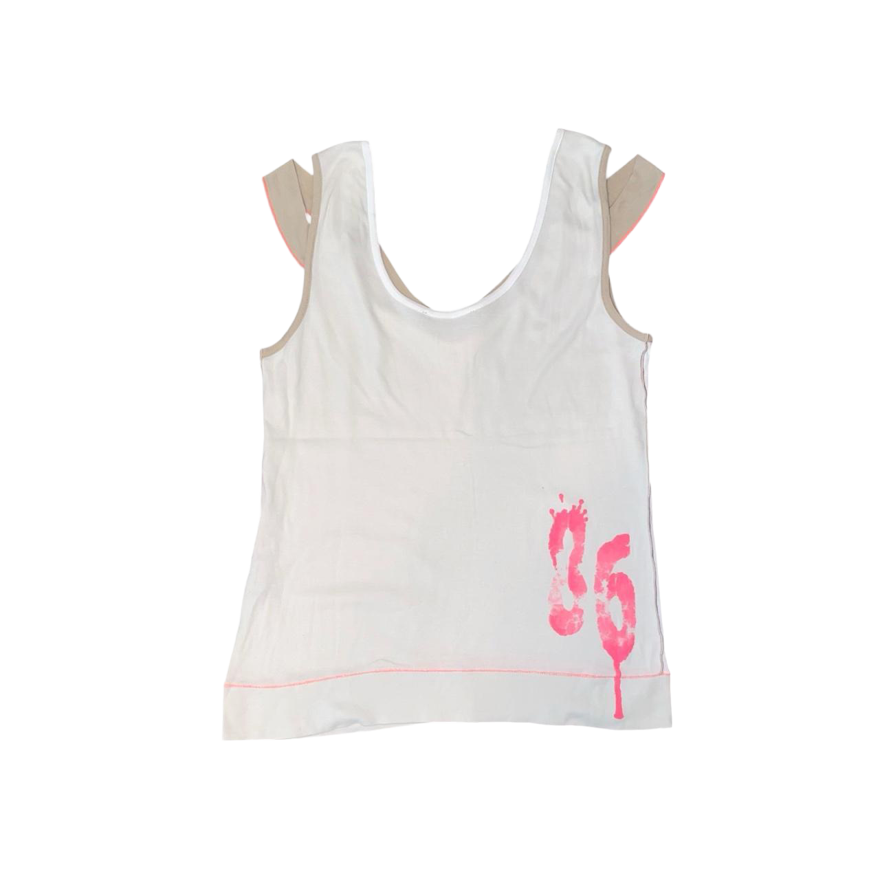 Cop. Copine white graphic cut out tank top | mid-2000s