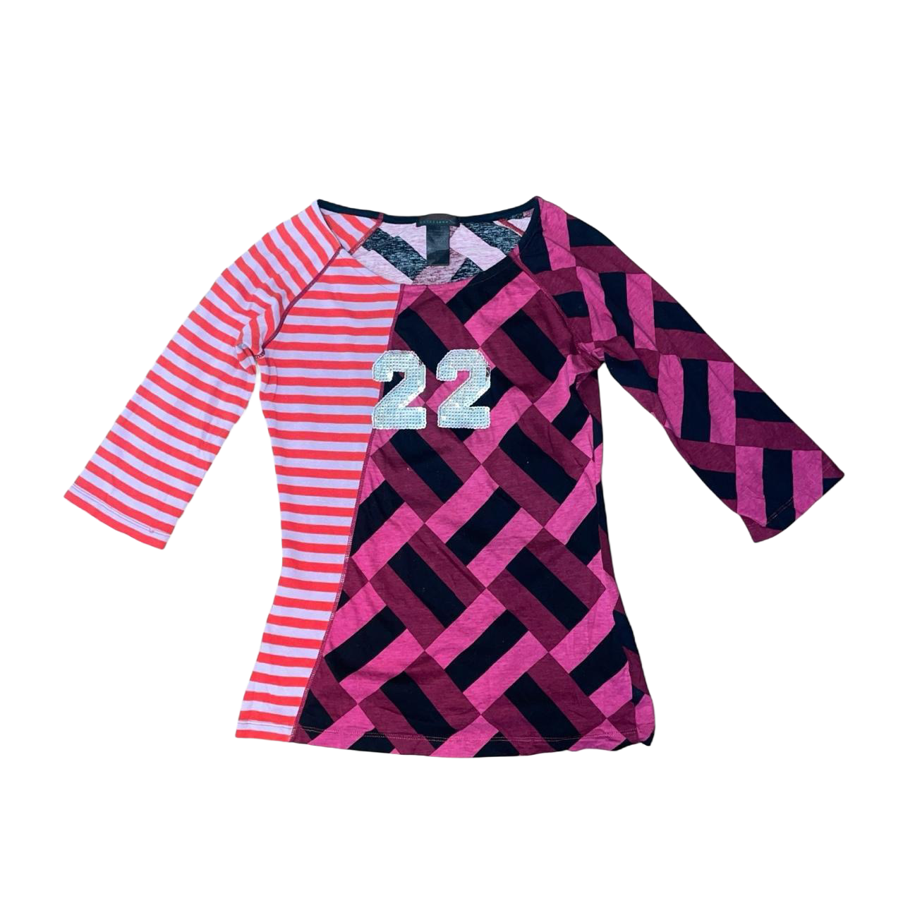 Custo Barcelona pink pattern sequin long sleeve | mid-2000s