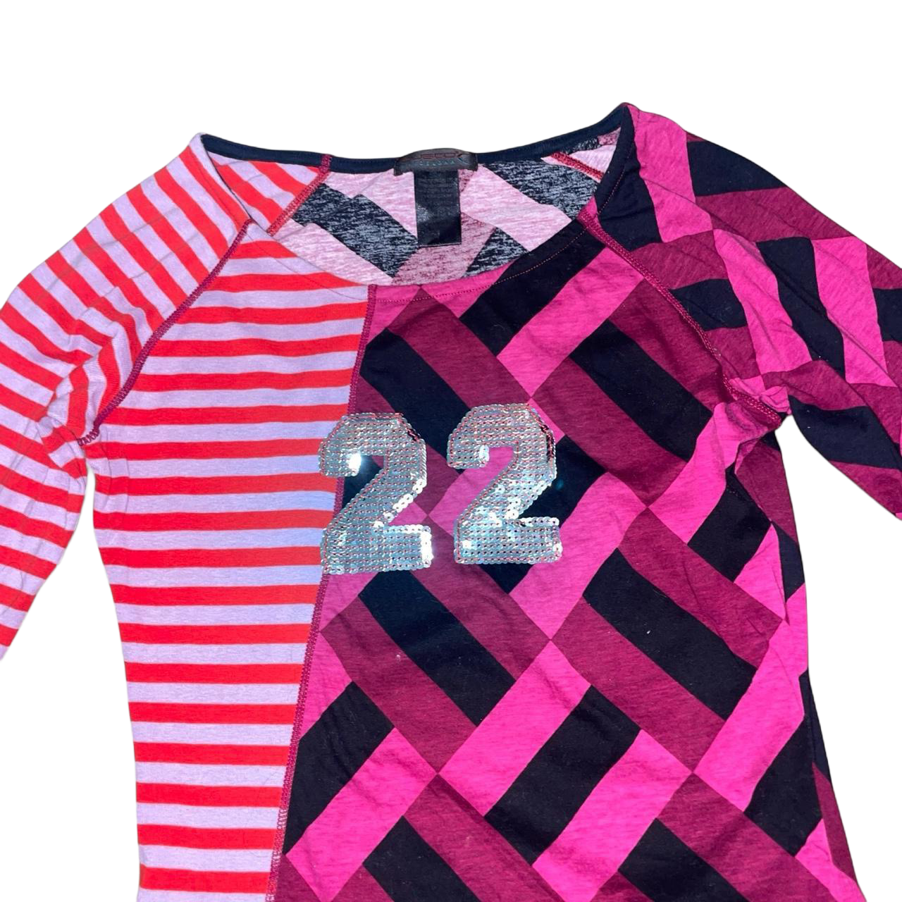 Custo Barcelona pink pattern sequin long sleeve | mid-2000s