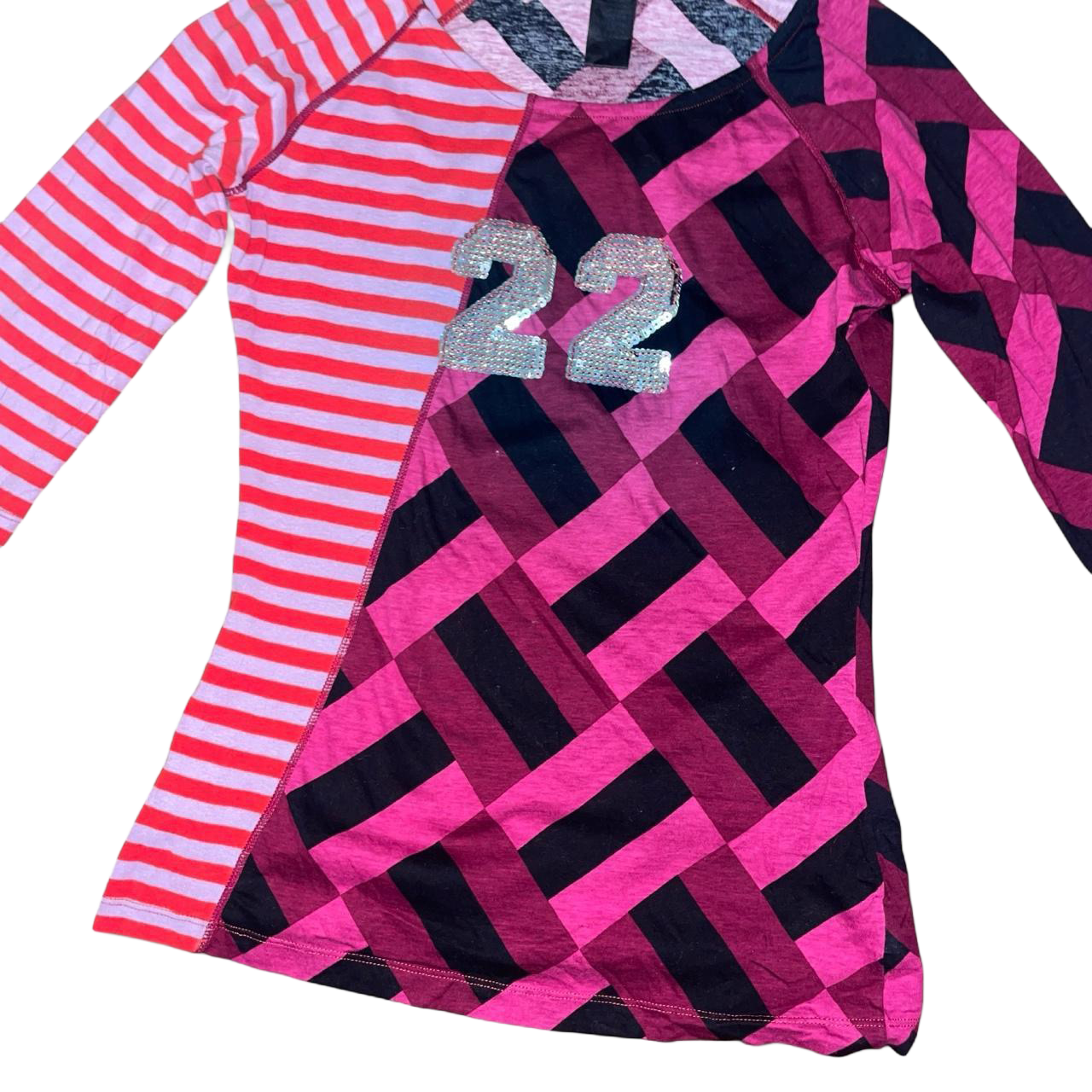 Custo Barcelona pink pattern sequin long sleeve | mid-2000s
