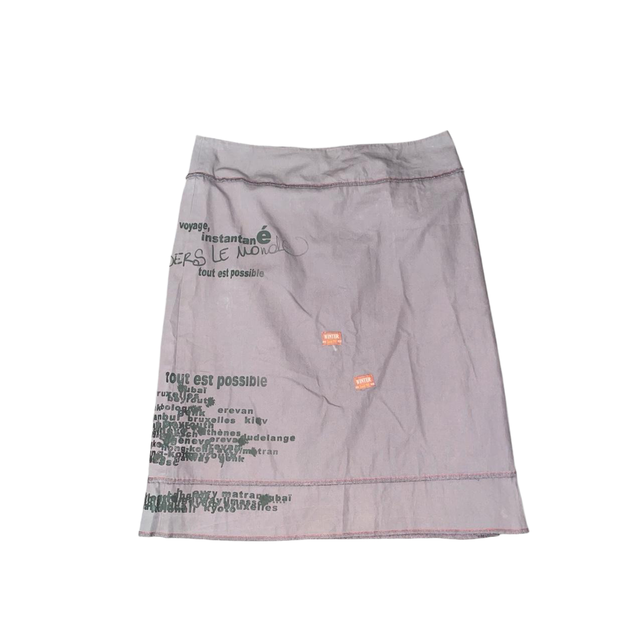 Cop. Copine gray graphic midi skirt | mid-2000s