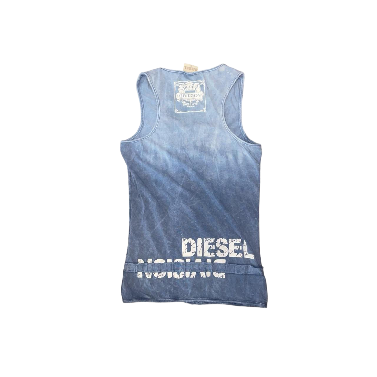 Diesel acid wash blue button up graphic tank | 2010s