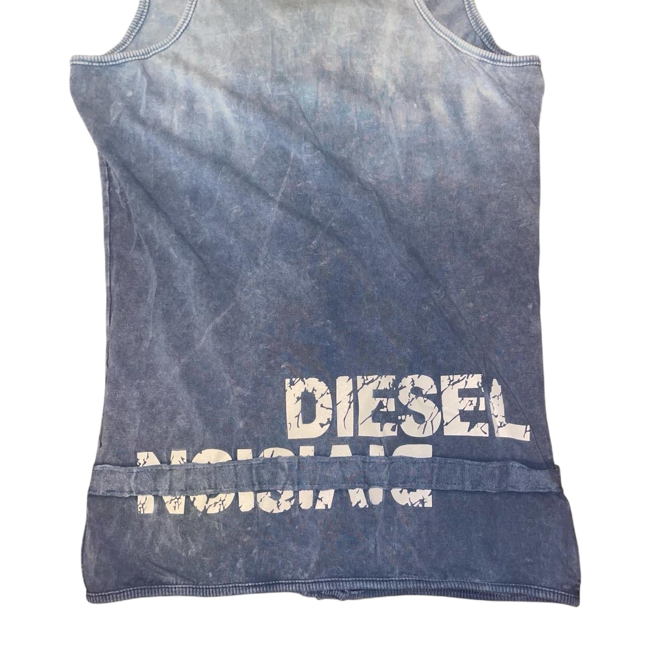 Diesel acid wash blue button up graphic tank | 2010s
