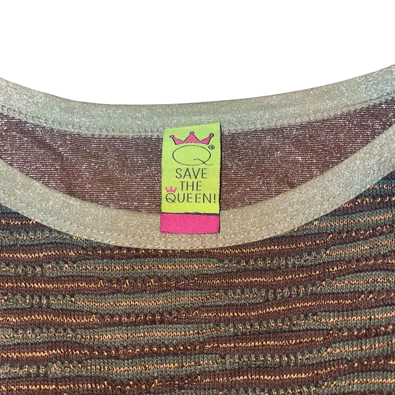 Save the Queen multicolor knit and mesh long sleeve dress | mid-2000s