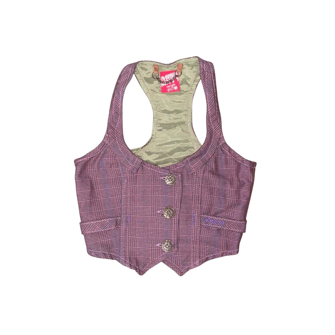 Miss sixty mauve button up fitted vest | fall/winter ‘06