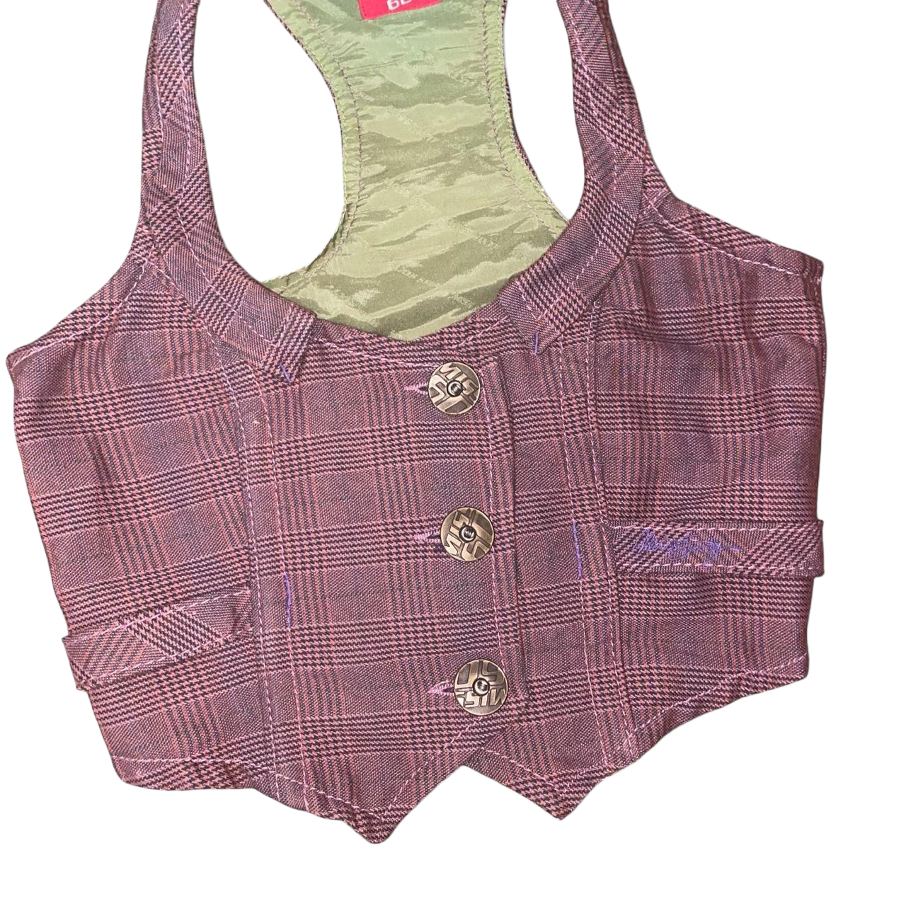 Miss sixty mauve button up fitted vest | fall/winter ‘06