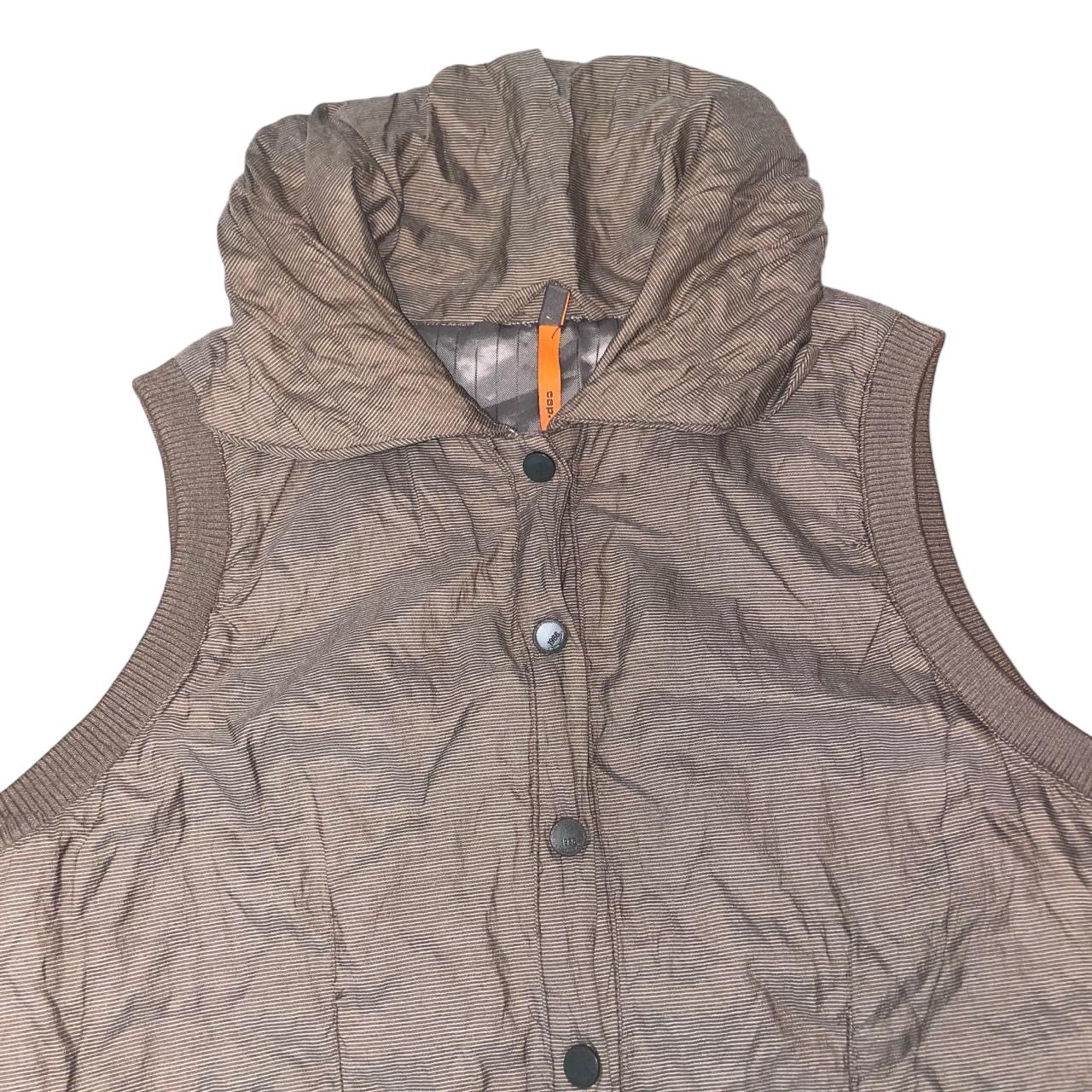 Cop. Copine muted brown puffy button up vest | mid-2000s
