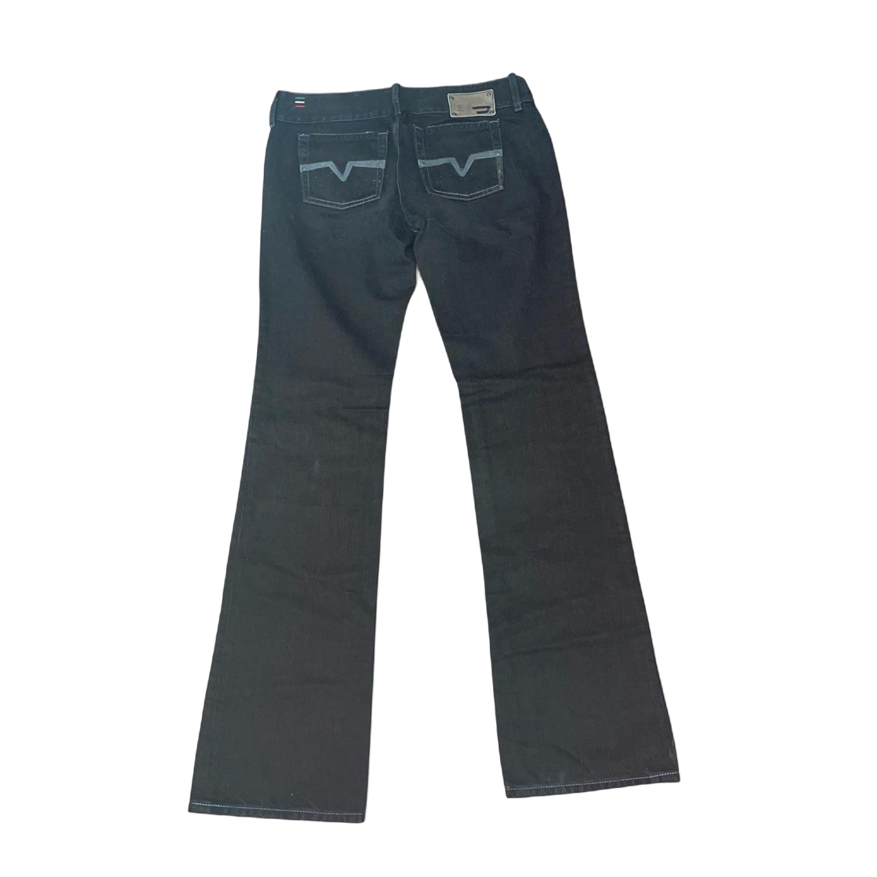 Diesel dark wash studded low rise bootcut jeans | late-2000s