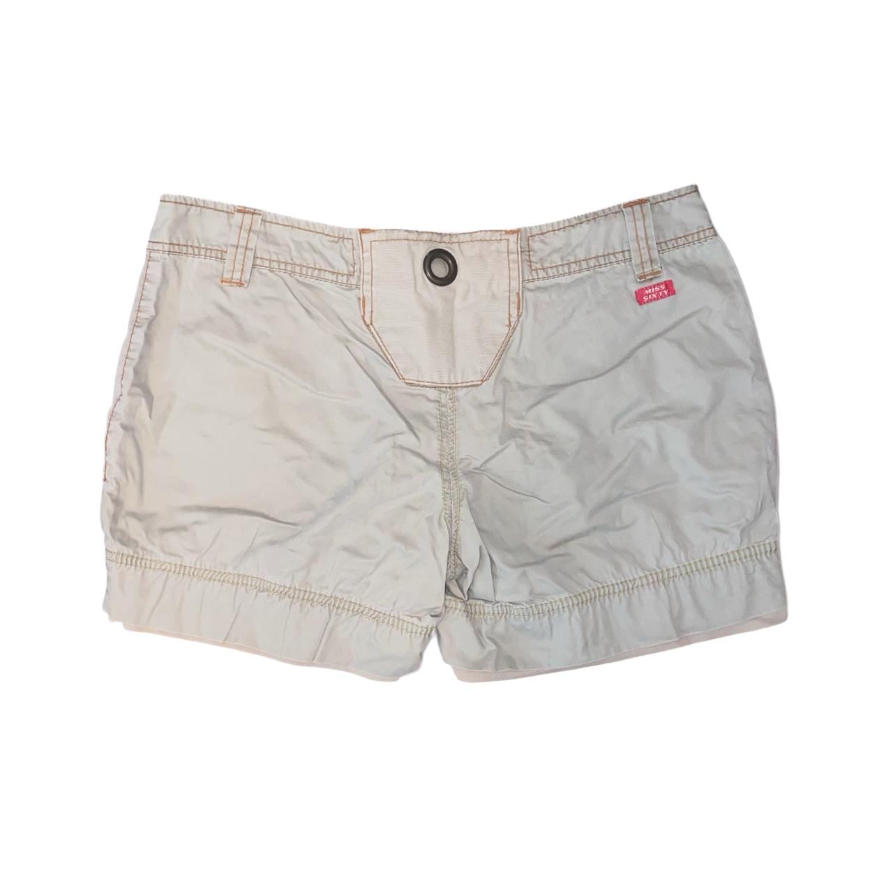 Miss Sixty khaki low rise utility shorts with grommet details | early-2000s