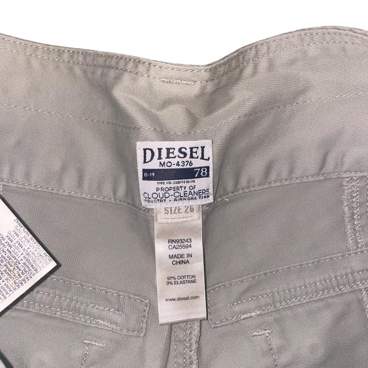Diesel light gray studded utility capris | late-2000s